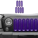 Clip-on Mesh Grill Insert Grille Inserts Cover Fit for 2007-2018 Jeep Wrangler JK JKU(Purple)