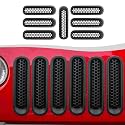 Clip-on Mesh Grill Insert Grille Inserts Cover Fit for 2007-2018 Jeep Wrangler JK JKU(Matte Black)