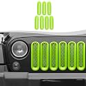 Clip-on Mesh Grill Insert Grille Inserts Cover Fit for 2007-2018 Jeep Wrangler JK JKU(Green)
