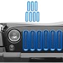 Mesh Grill Insert Grille Inserts Cover Fit for 2007-2018 Jeep Wrangler JK JKU(Light Blue)