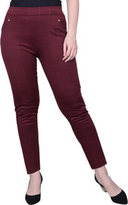 mesh jegging for girls maroon pack of 1