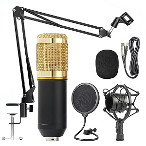 usb mic for youtubers recordingstreaming compatible with pc laptop omni directional microphone sound pickup flexible neck m-301 black
