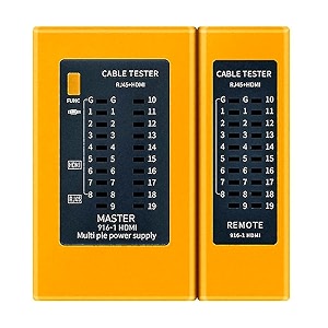 2-in-1 network and hdmi cable tester tool portable high definition multimedia interface rj45cat5 cat5e cat6 cat6a utp ethernet lan wire continuity checker hdmi  lan cable tester-orange
