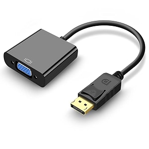 displayport dp to vga adapter gold-plated display port to vga adapter male to female compatible with computer desktop laptop pc monitor projector dp-to-vgablack