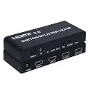 HDMI Splitter, 2x2 HDMI2.0 Switch Splitter,2 in 2 Out HDMI Switcher with SPDIF Audio 3.5mm Selector, Support HD 4K, 3D, 1080P (Black) (HDMI Splitter 2X2 3D)