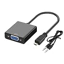 Micro HDMI to VGA HD Video Converter Adapter Cable with 3.5mm Audio Jack Compatible with HDTV, Xbox, PS4, Tablet, PC, Projector