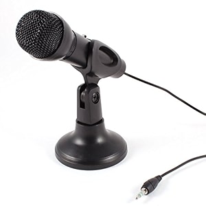 meshiv ktv microphone for youtubers singing omni directional 35mm microphone with stand for laptop pc yw-30 black