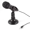 MESHIV KTV Microphone for Youtubers, Singing, Omni Directional (3.5mm) Microphone with Stand for Laptop, PC (YW-30) Black
