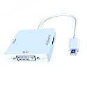Mini DisplayPort 1.1 to HDMI, DVI &amp; DisplayPort Adapter, White