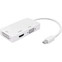 Mini DisplayPort to HDMI/DVI/VGA Male to Female Adapter, 3 in 1 Mini DP (Thunderbolt Port Compatible) to HDMI DVI VGA TV AV HDTV Adapter Converter
