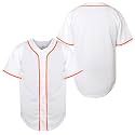 MESOSPERO Mens Button Down Shirts Short Sleeve Sports Uniforms Blank Baseball Jersey S-XXXL