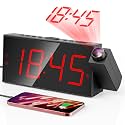 Mesqool Digital Projection Alarm Clock with Dual Alarms, 5 Levels Dimmer