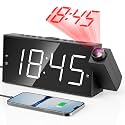 Mesqool Digital Projection Alarm Clock with Dual Alarms, 5 Levels Dimmer