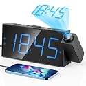 Mesqool Digital Projection Alarm Clock with Dual Alarms, 5 Levels Dimmer
