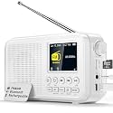 Mesqool Portable FM Radio with Bluetooth, NOAA Alert & Rechargeable Battery