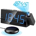 Mesqool Projection Alarm Clock with Bed Shaker, Dual Alarms
