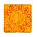 Messy Mutts Framed Multi-Surface Lick Mat, 9.5 Inch, Dogs Cats, Orange