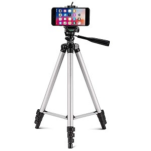 mestek 3110 smart aluminium adjustable portable and foldable tripod stand clip and camera holder