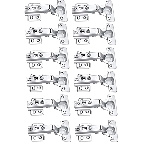 steel auto close non soft close slide on concealed hinges for full overlay door pack of 6 pair 0 degree cranksilver