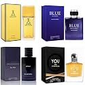 META-BOSEM Mens Cologne Set, Eau de Parfum, 4 Pack (3.4 oz / 100 mL Each), BLUE DE CHANCE, YOU ARE STRONGER, Savag, 1 BILLION FOR MEN, Warm Spice &amp; Vanilla, for workdays to weekends