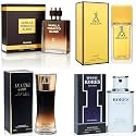 Mens Cologne Set, Eau de Parfum, 4 Pack (3.4 oz / 100 mL Each), 1 BILLION FOR MEN, Vanilla Tobacco Blend, Kores, Amazing Code Gold, Urban Evening Edit, for workdays to weekends
