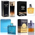 Mens Cologne Set, EDP, 4 Pack (3.4 oz / 100 mL), AzuraAD, Vintage Heros, Amazing Code Gold, YOU ARE STRONGER, Modern Fresh Blue, for workdays to weekends