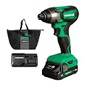 Metabo HPT 18V MultiVolt Cordless Impact Driver Kit, 1/4-Inch Chuck, 1-2.0Ah Li-Ion Battery w/Fuel Gauge, 1,328 in-lbs of Torque, 3,200 IPM, Lifetime Tool Warranty, WH18DFX