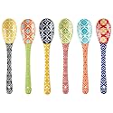 Metahom 8.5" Colorful Long Handle Spoons, Ceramic Serving Spoons Set of 6