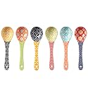Metahom Ceramic Small Serving Spoons, Colorful Soup Spoon Set of 6