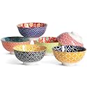 Metahom Small Ceramic Bowls, Colorful Dessert Bowls 10 Oz, Set of 6