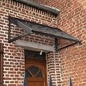 Metal Awnings 53" W x 31" H, Tile Shaped Metal Awning for Porches, Entrance, Windows, Porches and Balconies (Black)