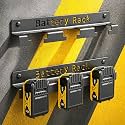Metal Battery Holder Compatible for DeWalt 20V 60V 12V, Battery Holder Wall Mount, Durable Tool Battery Rack Wall Mount Organizer for Storage,Display and Cover with 3 Slots,Black,Patented design!!!