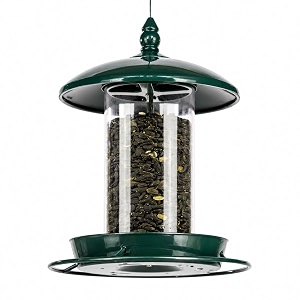 metal bird feeder for outside hangingwild bird feeders for cardinal large roof and tray - 6 port