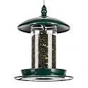 Metal Bird Feeder for Outside Hanging,Wild Bird Feeders for Cardinal, Large Roof and Tray - 6 Port