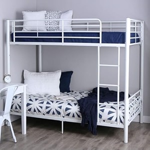 metal bunk bed frame for kids  metal twin over full floor bunk bed for home white