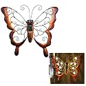 Metal Butterfly Solar LED Light Wall Art, Solar Butterfly Wall Hanging