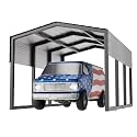 Military-Grade Metal Carport 10x15 FT, Heavy- Duty Galvanized Steel Roof