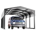 Military-Grade Metal Carport 12x20 FT, Heavy- Duty Galvanized Steel Roof