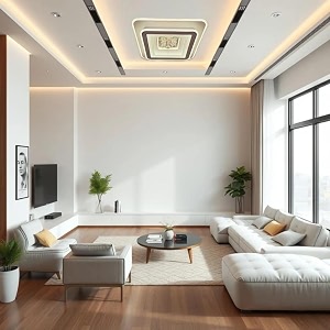Metal Chandelier 48W Lighting Colours 3 in1