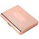 Metal Cigarette Case - Women and Men, Portable Double Sided Spring Clip Cigarette Case, Holds 18 Regular Size Cigarettes, Fits 100mm Cigarettes (Oval Rose)