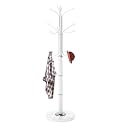 Metal Coat Rack Stand, Modern Freestanding Coat Rack with Natural Marble Base,White Coat Racks and Coat Hall Tree Hanger Stand with 12 Hooks for Entryway, Hallway, Office