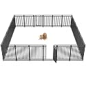 Metal Dog Fence Outdoor for Yard Indoor Dog Playpen 40" Height 24 Panels Portable Puppy Playpen Pet Kennel Crate for RV Camping(Black-Silver)