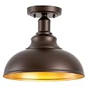 Metal Dome Semi Flush Monut Ceiling Light Fixture Farmhouse 1 Pack