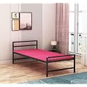 ZIAULA Metal Double Size 4X6 Feet Bed with Attached Foam Mattress, Iron Semi Folding Bed, Basic Assembly Required Delivery Condition - Do it Your Self (Double (4X6 Feet))