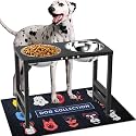Metal Elevated Dog Bowls for Large Extral Large Breed Raised Dog Bowl Stand with Sprill Proof Mat and 3000ML Pet Bowls, 17" Tall Food &amp; Water Feeder for Extra Large Breed