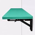 Metal Folding Table,Wall-Mounted Drop Leaf Table,Wall Mounted Desk for Hospital, Hotel Home Office Fold Up Table Desk,Folding Design,Space Saving.(Size:L60*W30cm) (Green 623037)