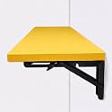 Metal Folding Table,Wall-Mounted Drop Leaf Table,Wall Mounted Desk for Hospital, Hotel Home Office Fold Up Table Desk,Folding Design,Space Saving.(Size:L60*W30cm) (Yellow 623039)