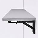Metal Folding Table,Wall-Mounted Drop Leaf Table,Wall Mounted Desk for Hospital, Hotel Home Office Fold Up Table Desk,Folding Design,Space Saving.(Size:L60*W30cm) (Grey 623035)