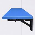 Metal Folding Table,Wall-Mounted Drop Leaf Table,Wall Mounted Desk for Hospital, Hotel Home Office Fold Up Table Desk,Folding Design,Space Saving.(Size:L60*W30cm) (Blue 626033)