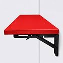 Metal Folding Table,Wall-Mounted Drop Leaf Table,Wall Mounted Desk for Hospital, Hotel Home Office Fold Up Table Desk,Folding Design,Space Saving.(Size:L60*W30cm) (RED 623031)